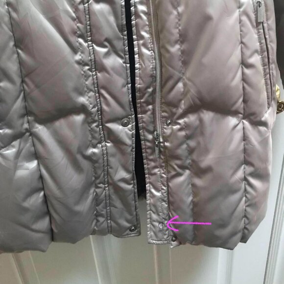 Gorgeous Utex Champagne Silver Goose Down Puffer Coat - Picture 11 of 12